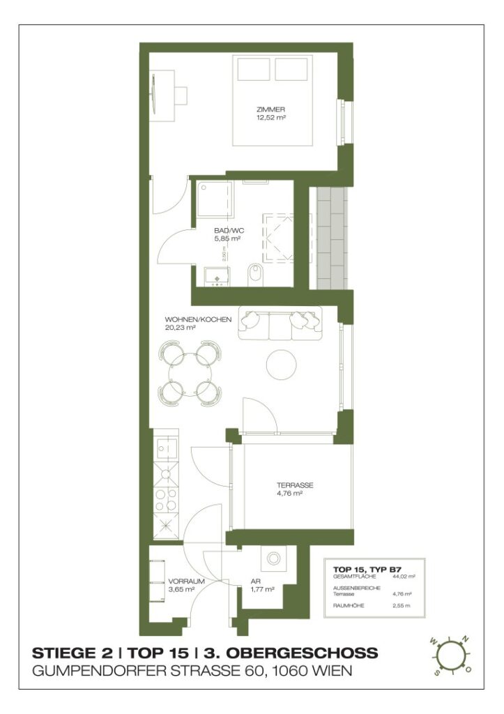 Wohnung Top 2.15, 3. Obergeschoss