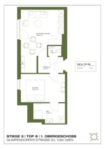 Wohnung Top 3.08, 1. Obergeschoss