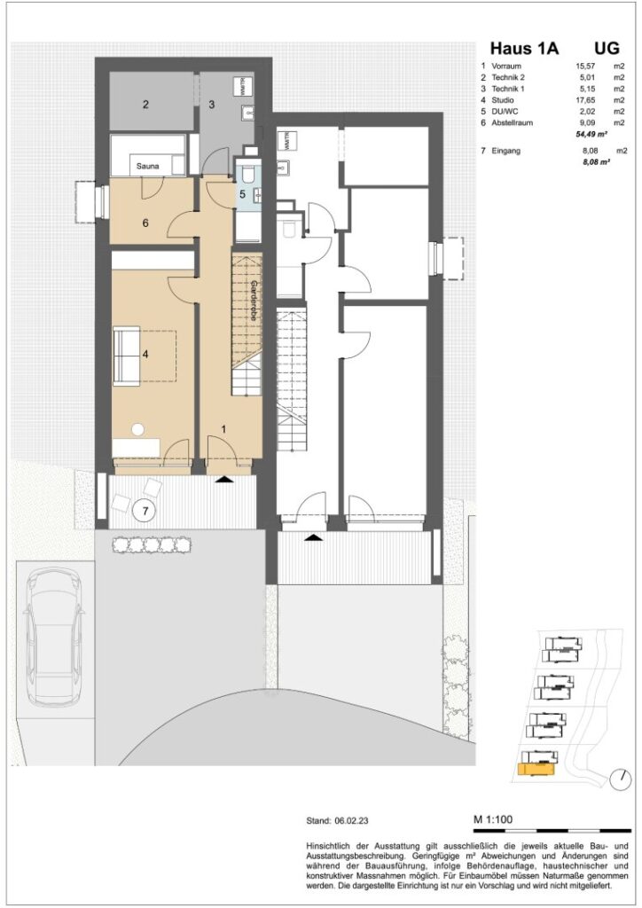 Grundriss Untergeschoss Haus 1a