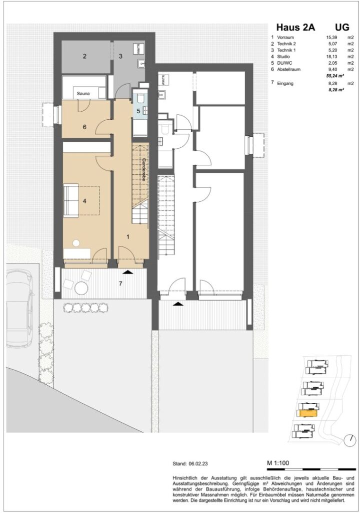 Grundriss Untergeschoss Haus 2a