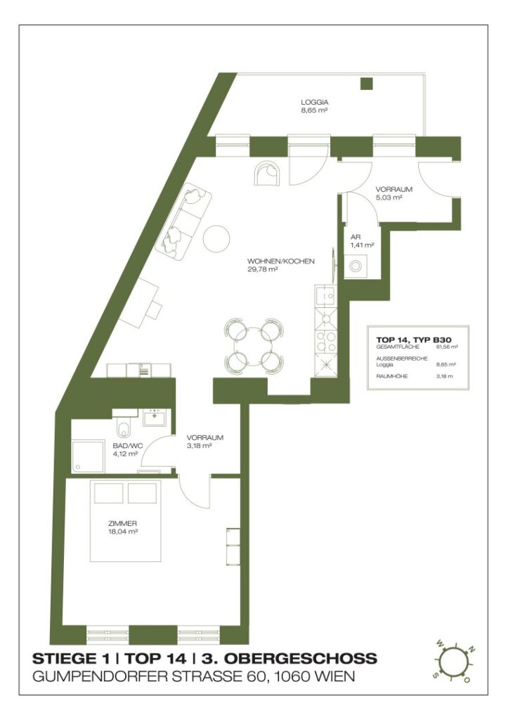 Wohnung Top 1.14, 3. Obergeschoss