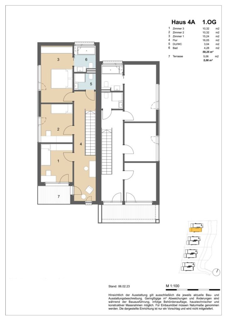 Grundriss Obergeschoss Haus 4a