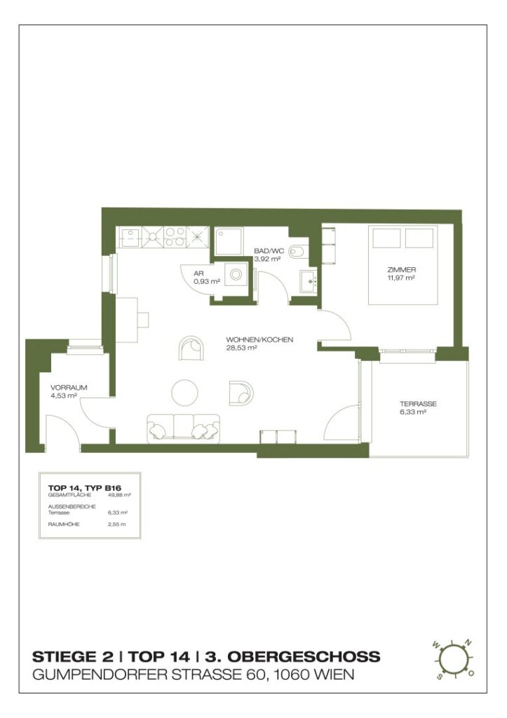 Wohnung Top 2.14, 3. Obergeschoss