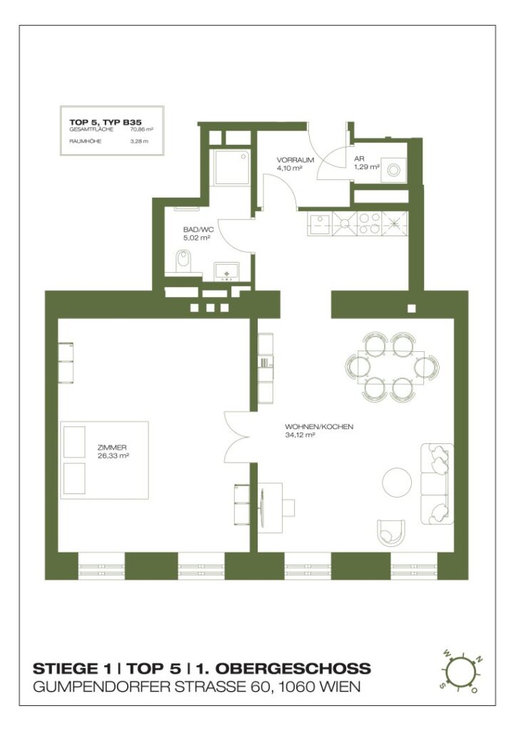 Wohnung Top 1.05, 1. Obergeschoss