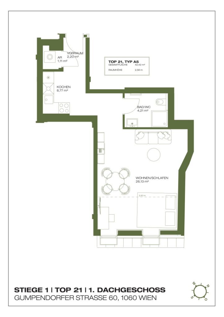 Wohnung Top 1.21, 1. Dachgeschoss