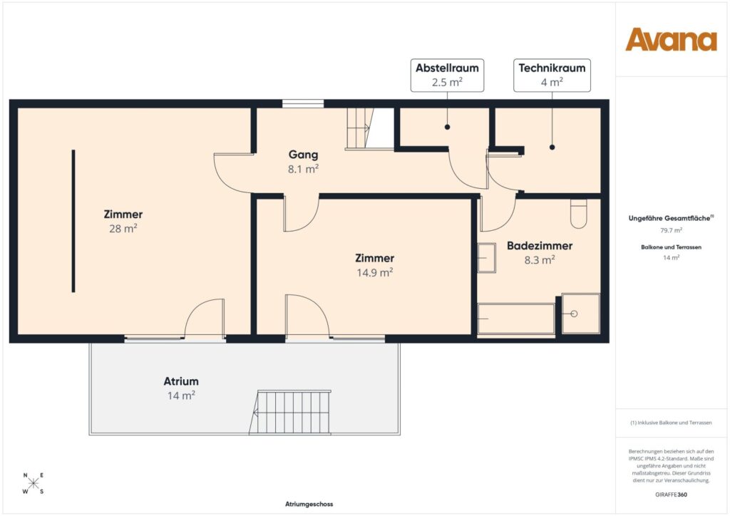 Grundriss Atriumgeschoss
